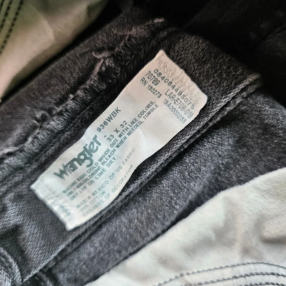 Wrangler‎ Cowboy Cut Jeans Mens 33x32 Black Slim Fit 936WBK High Rise Denim